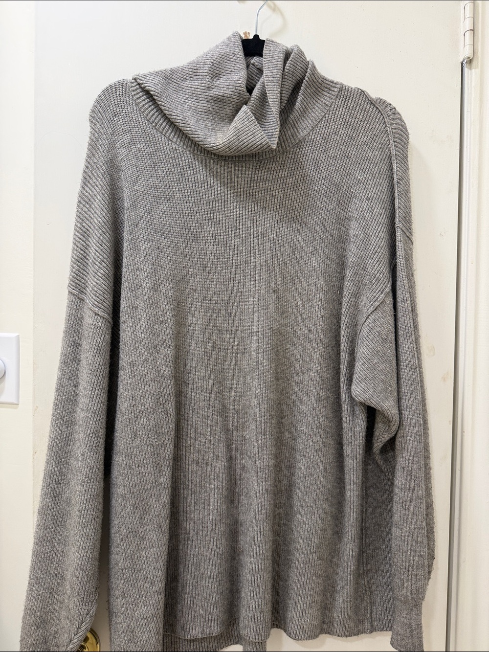 Free People Heather Gray Slouchy Turtleneck Sweater